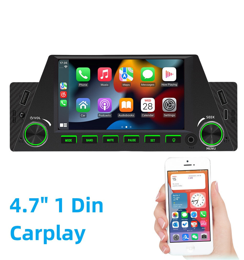 Car Stereo Radio Bluetooth Car For Apple Carplay 4.7in Single Din Player USB FM