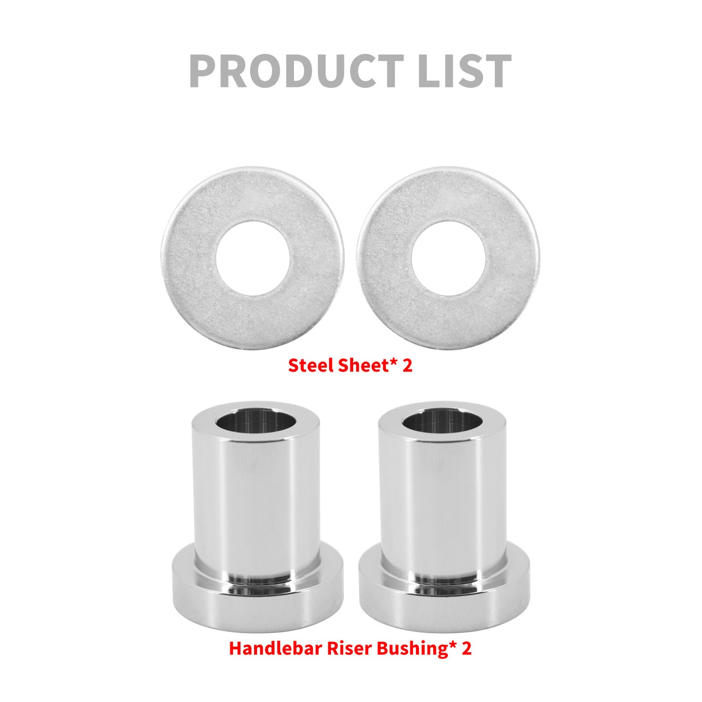 Chrome Handlebar Riser Bushings Kit Fit for Harley Softail 2018-Up Touring 83-Up Q
