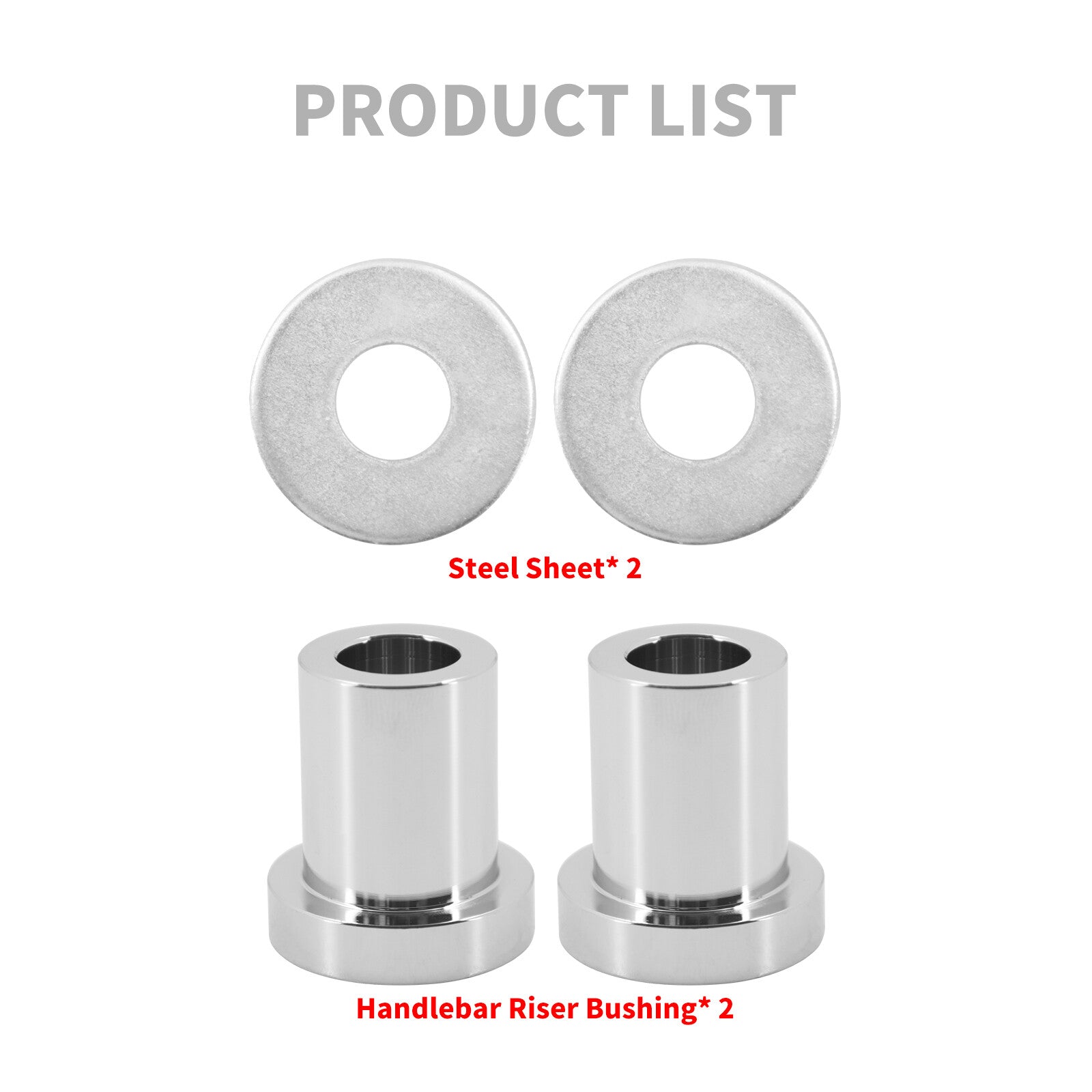 Chrome Handlebar Riser Bushings Kit Fit for Harley Softail 2018-Up Touring 83-Up Q