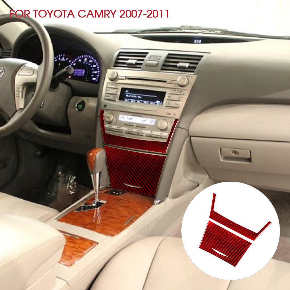 5Pcs Carbon Fiber Floor Console Panel Cover Trim for LEXUS RX330 RX350 2004-2009 v