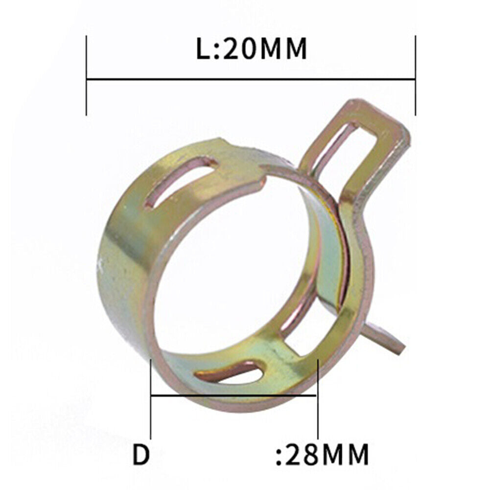 60x 6-15mm Spring Clips Fuel Water Hose Clip Pipe Tube Clamp Fastener Steel