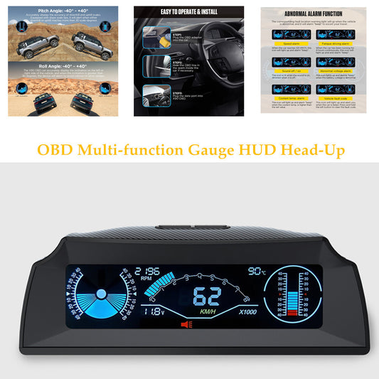 Car OBD Multi-function Gauge HUD Head-Up Digital Speedometer Slope Display Part v
