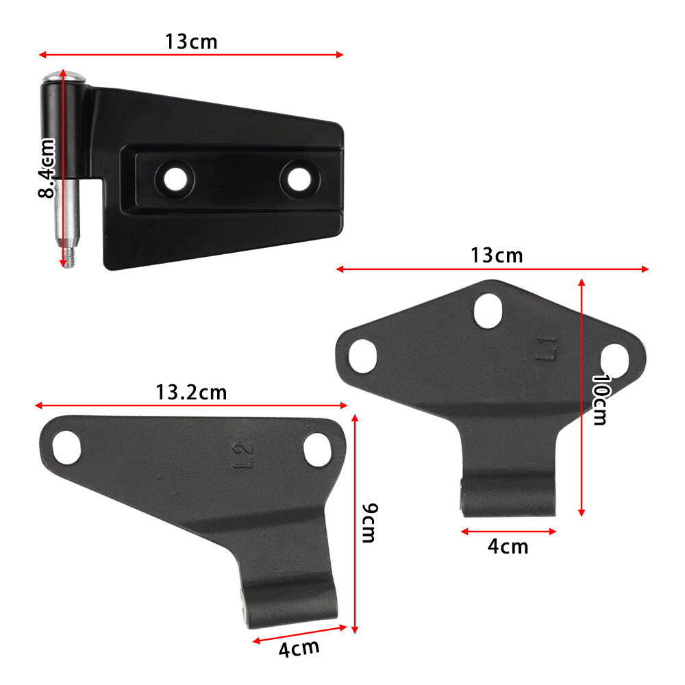 For 2007-2018 for Jeep JK for Jeep for Wrangler 4 Door Hinge Assembly Kit Inside&Outside Blk