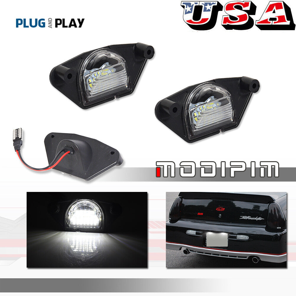 1 pair of white LED license plate lights for Pontiac Firebird 1982 - 1986,1989 - 1990- v