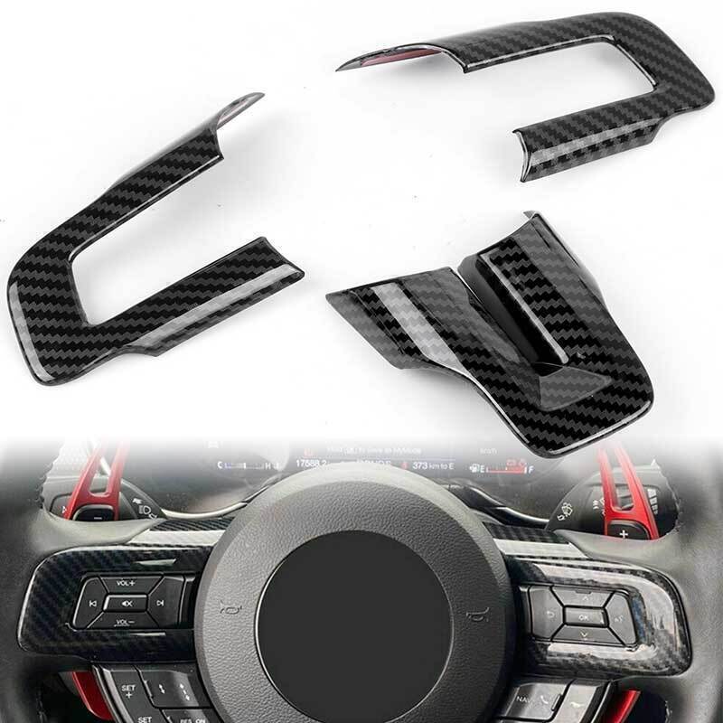 Carbon Fiber Style Steering Wheel Cover Fit for Ford for Mustang 2015 - 2022