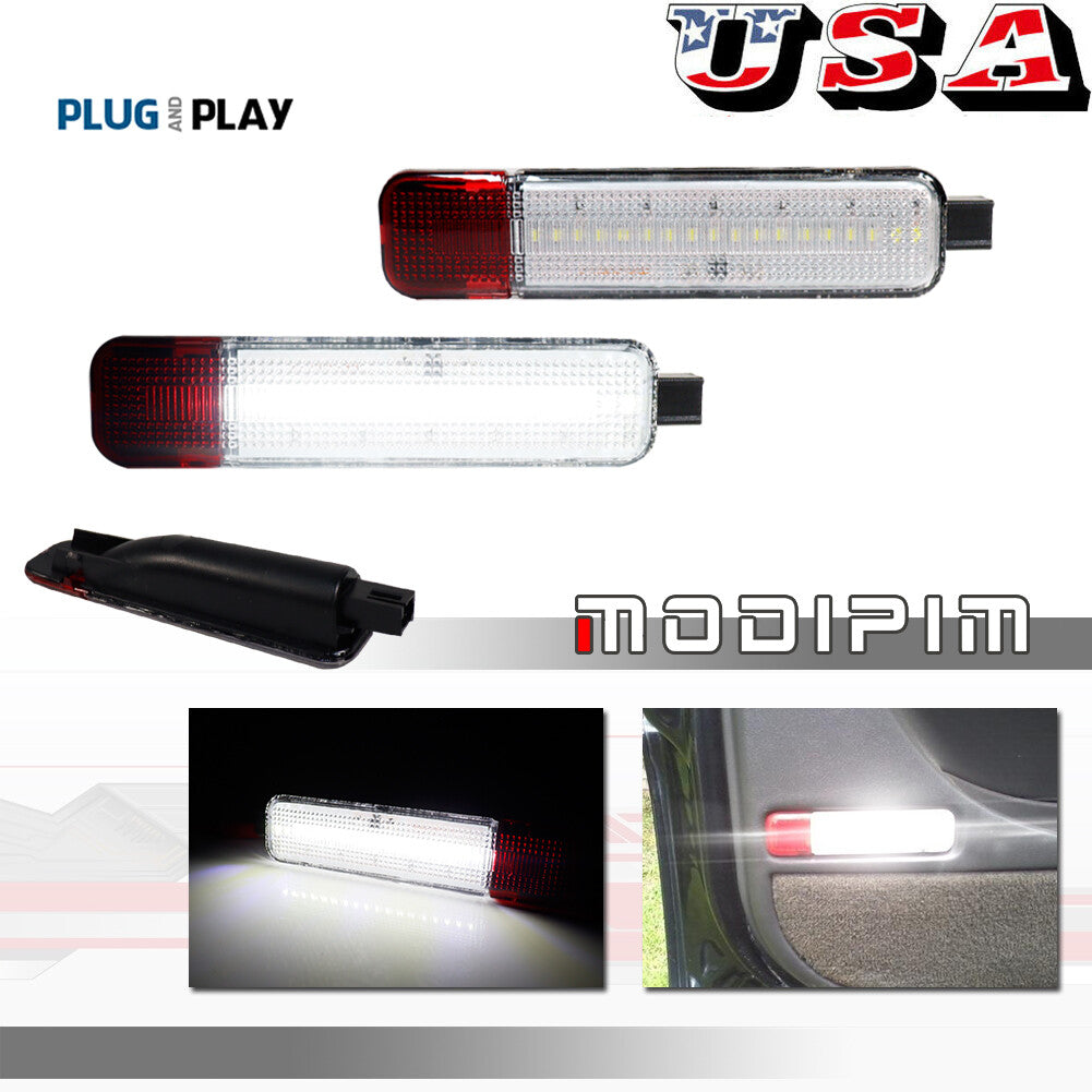A pair of LED door courtesy lights suitable for 1995-2007 C/K Silverado Tahoe for GMC for Sierra - v