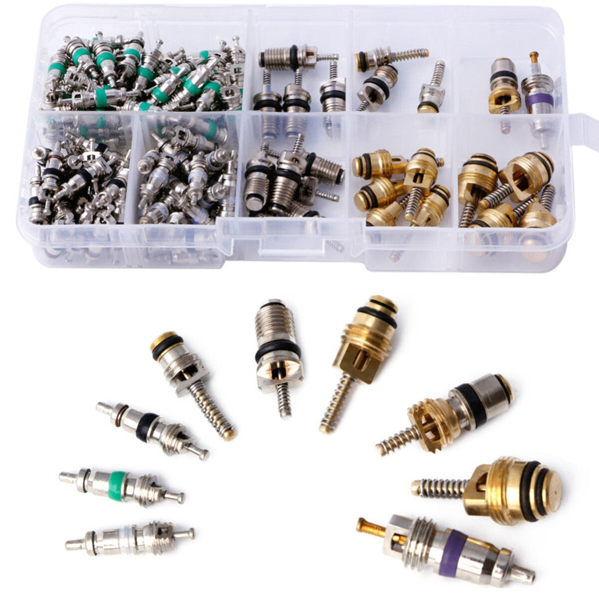 R134a Car A/C Air Conditioning Valve Cores Car Air Con Accessories 134pcs/set Q