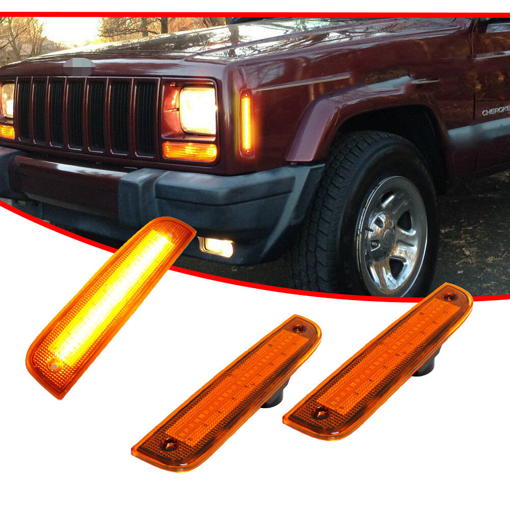 Yellow lens side marker LED amber parking light for 1997-01 for Jeep Cherokee