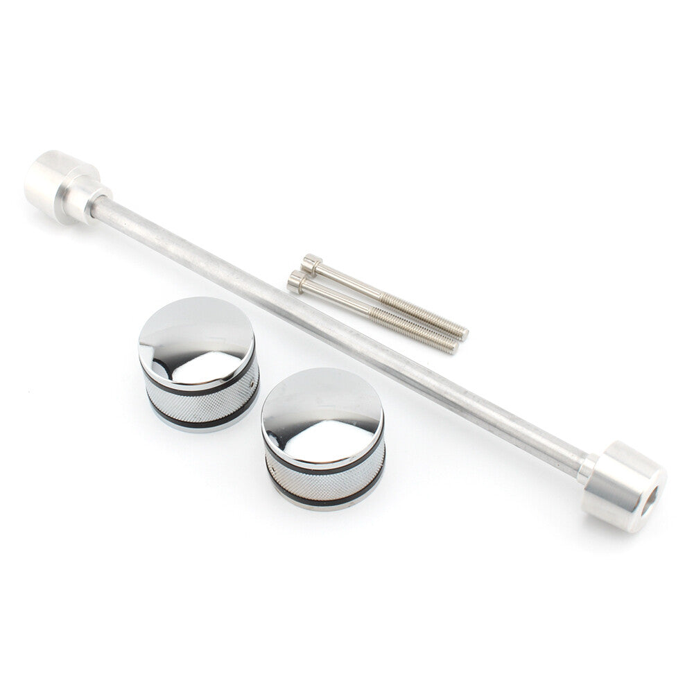 1x Front Axle Nut Cover Cap Installation Kit Aluminum for Harley Davidson Bike F