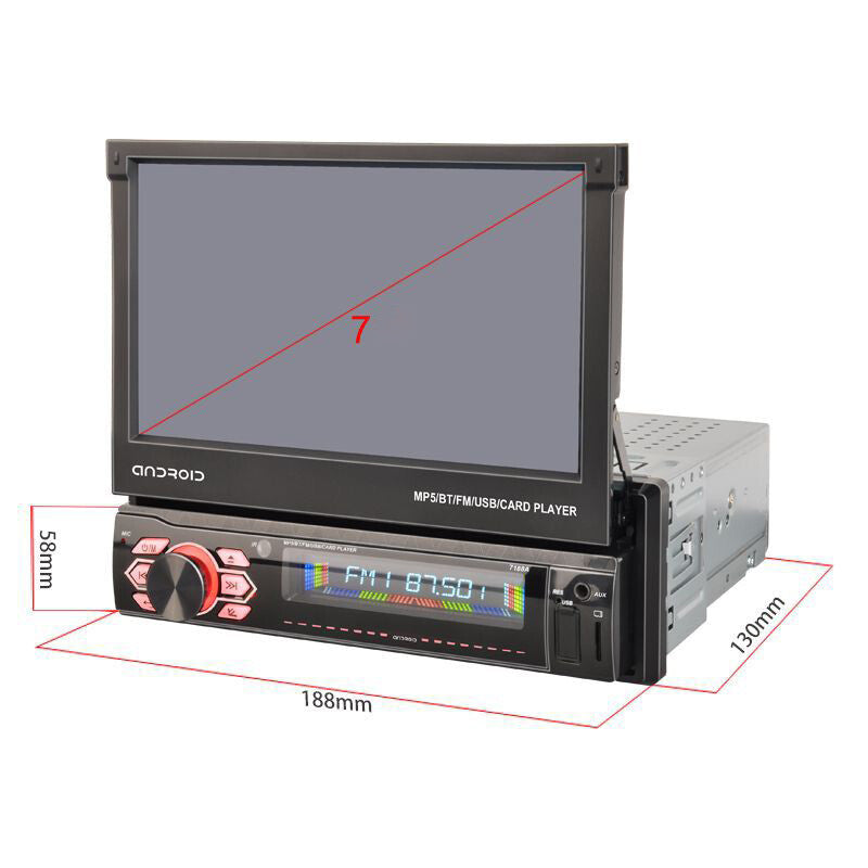 7-inch and 1-inch retractable car screen Android navigation device with video MP5 player - n