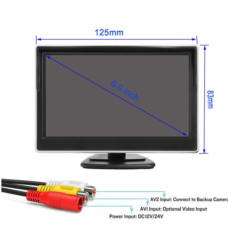 Rearview night vision camera for cars with 5 TFT LCD and wireless monitoring kit - n