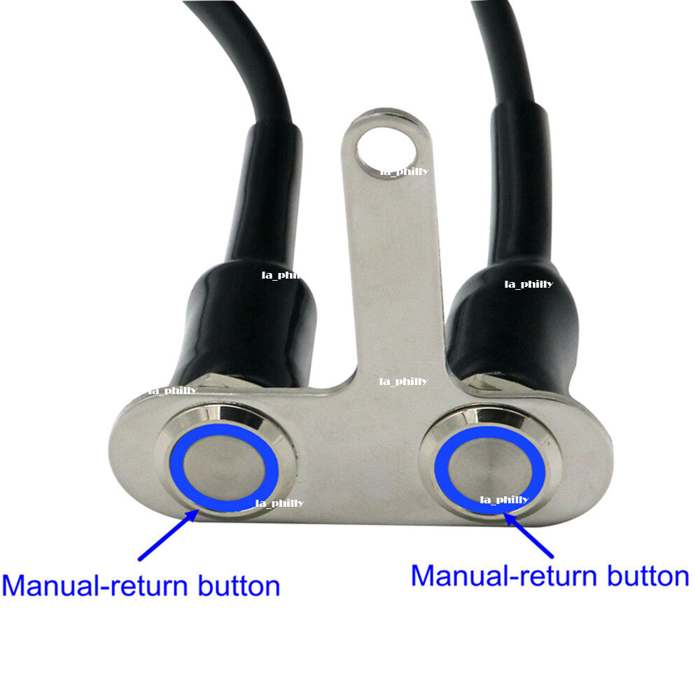Motorcycle Handlebar Dual Manual-Return Button Switch Blue Indicator 12V Q