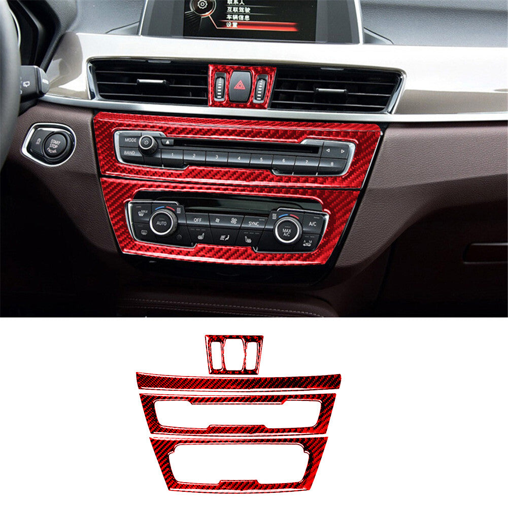 2Pcs Carbon Fiber Center Control Panel Cover Trim for Jeep for Wrangler JK 2011-2017 v