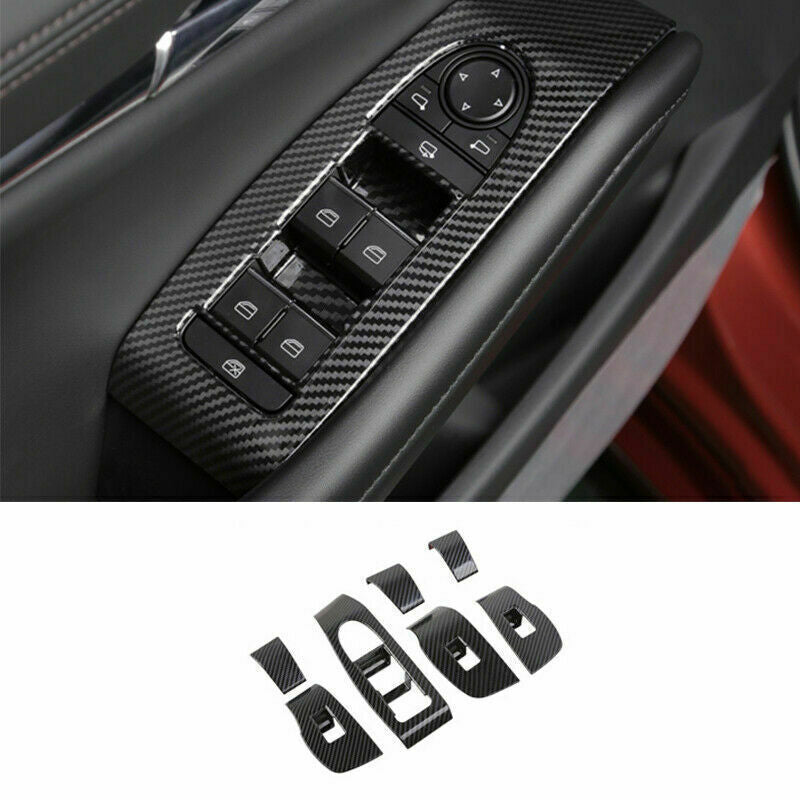 for Mazda 3 Axela 2019-2022 Carbon Fiber ABS Window Lift Panel Switch Cover Trim