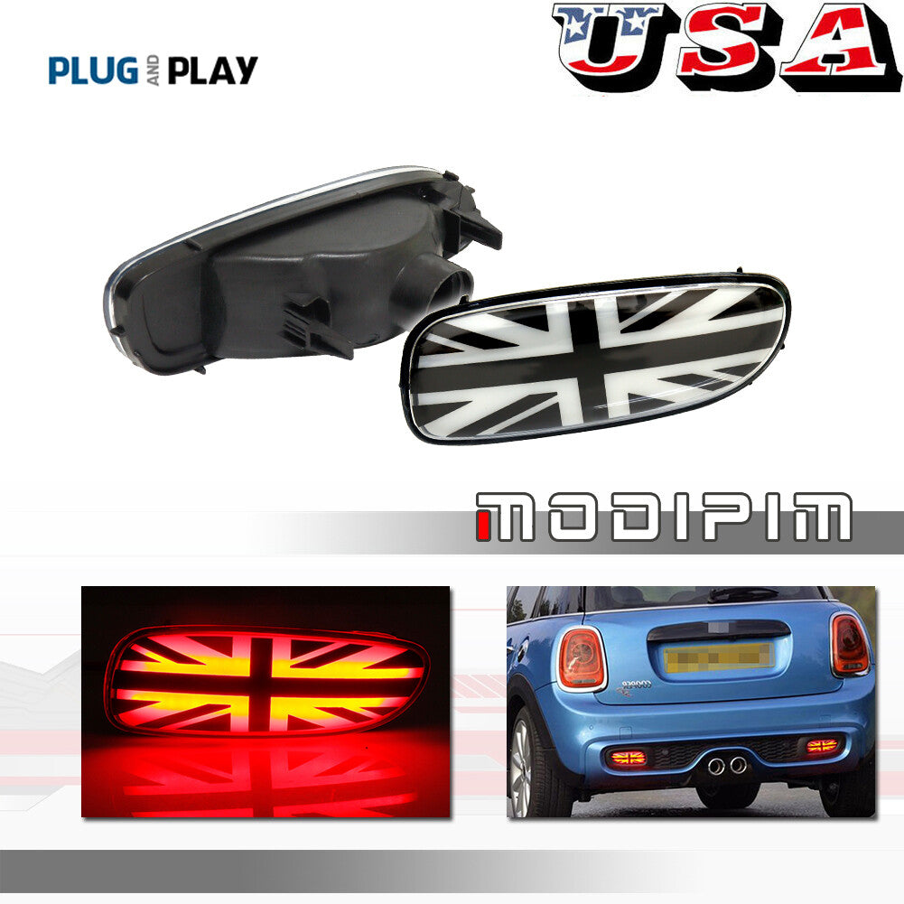 Transparent lens surface alliance jack flag pattern rear fog light suitable for Mini Cooper S JCW- v