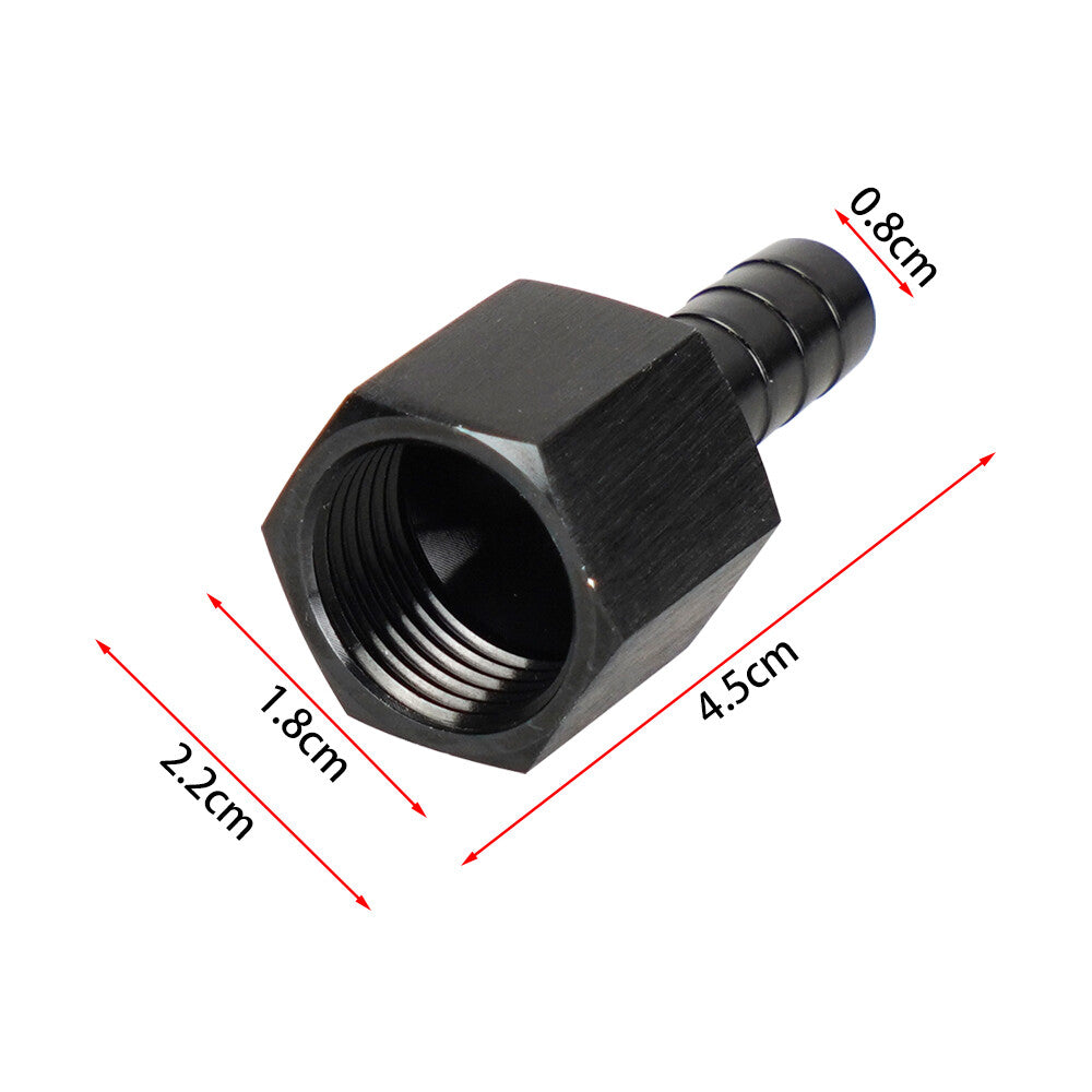 8AN AN8 Female To 3/8¡± straight Push On Barb Hose Adapter Swivel Fitting Black Q