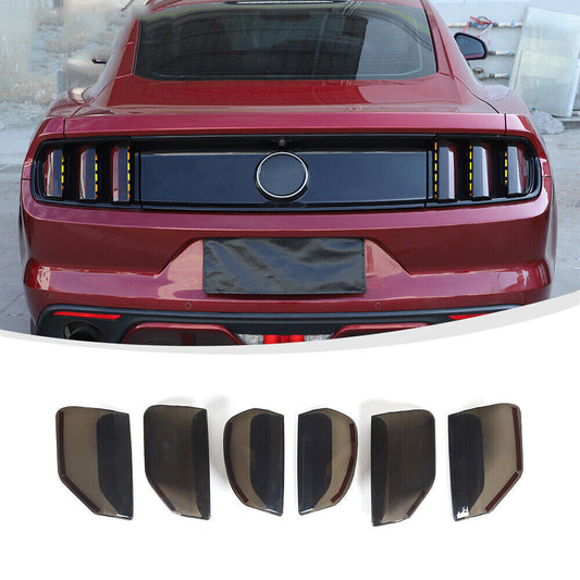 For 2015-2017 for Ford for Mustang ABS Black Rear Tail Light Lamp Cover Guard Trim 6Pcs