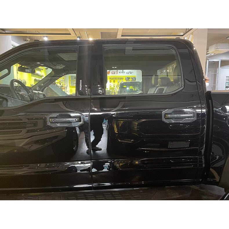 for Ford F150 2021-2023 Carbon Fiber Car Door Handle Cover+Cup Bowl Combo Trim