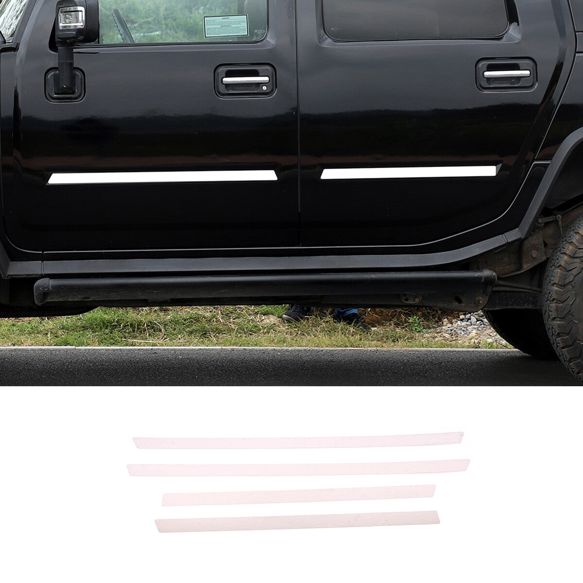 4-Piece Chrome Stainless Steel Body Insert Trim for Hummer H2 2003-2009 n