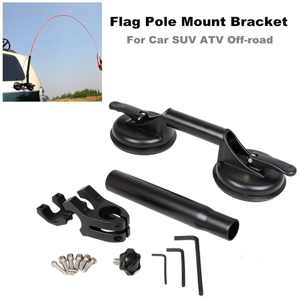 Heavy-duty adjustable suction cup support for all-terrain vehicle flagpole mounting brackets - n