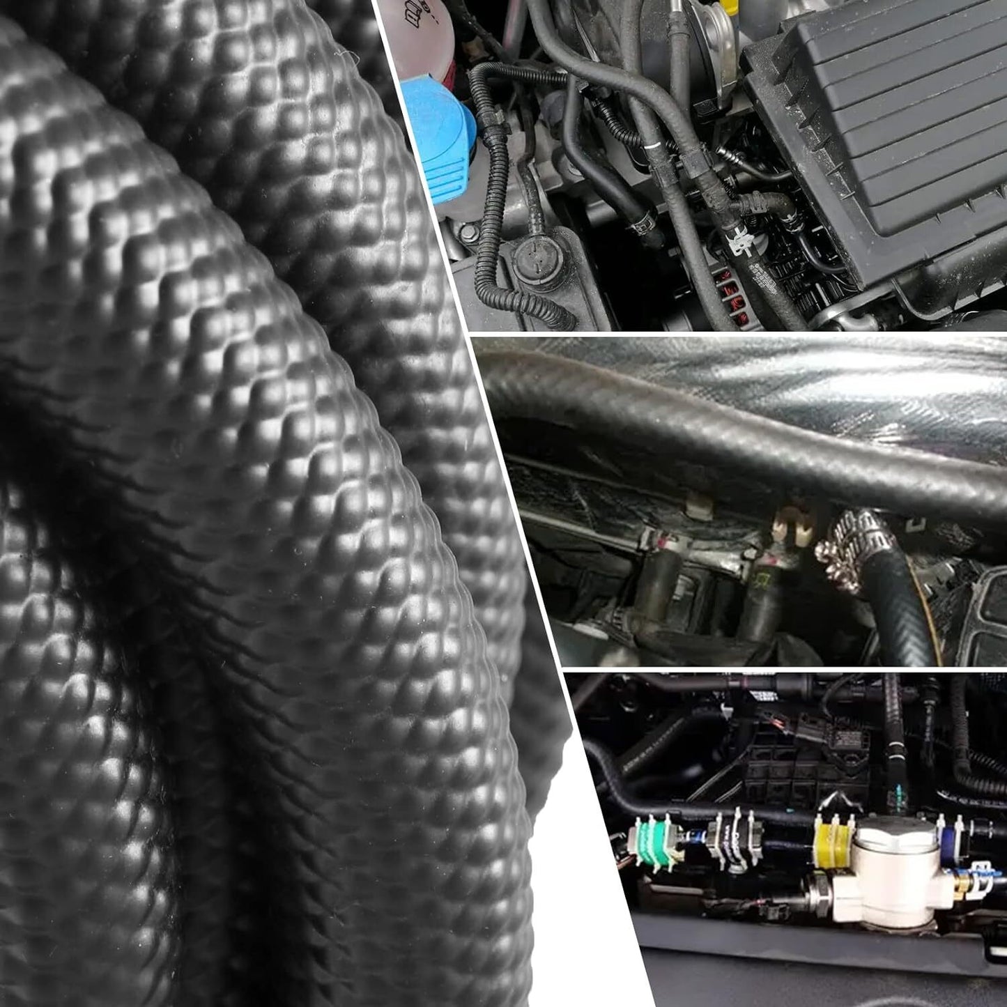 3/8 inch (10 mm) ID fuel line hose, 7-foot NBR rubber push-lock hose, high pressure