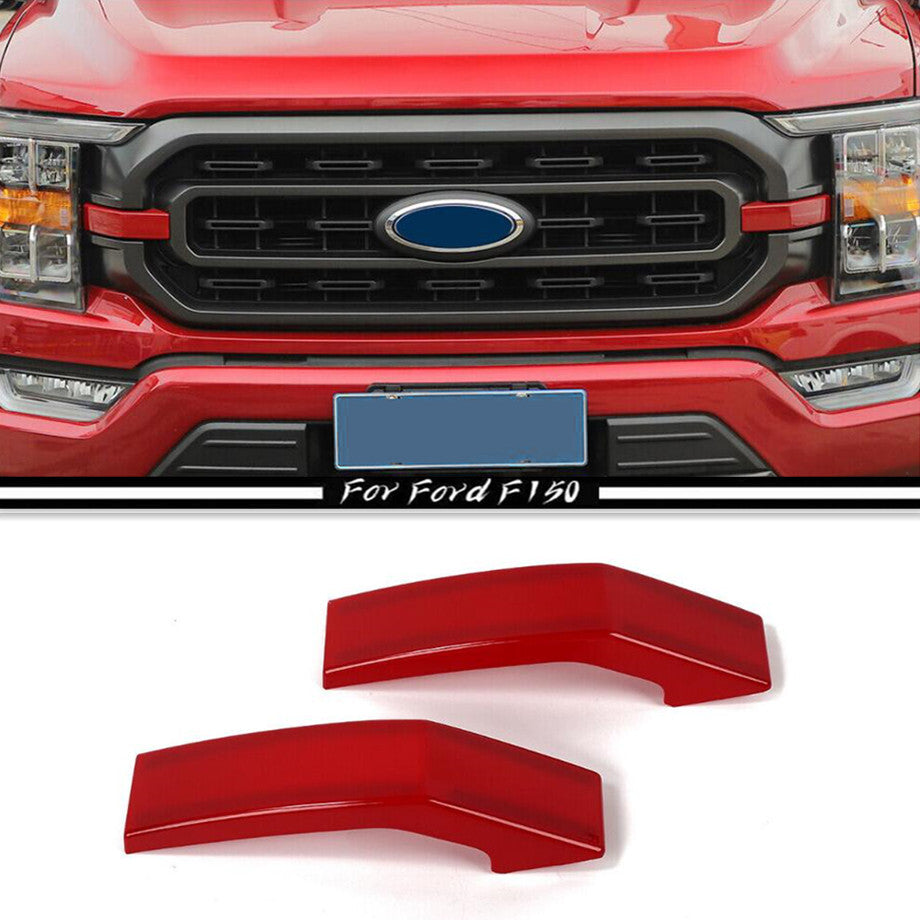 For 2021-2023 F150 ABS Red Look Front Grille Insert Cover Trim Bezels v