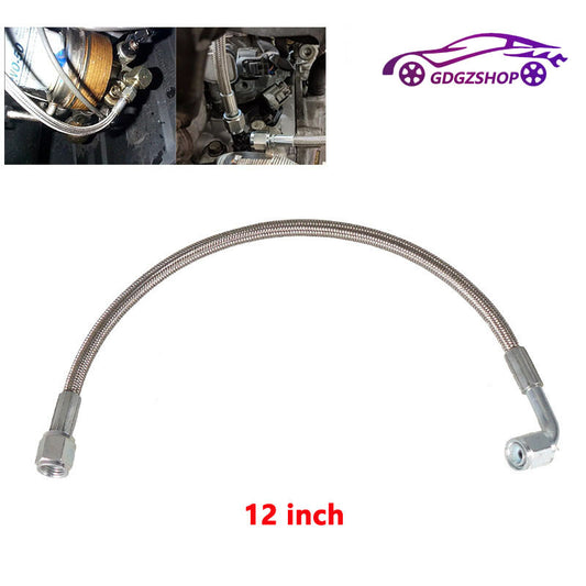 12 Turbo Oil Feed Line Stainless Braided PTFE Line 4AN 90¡ã Straight Hose End