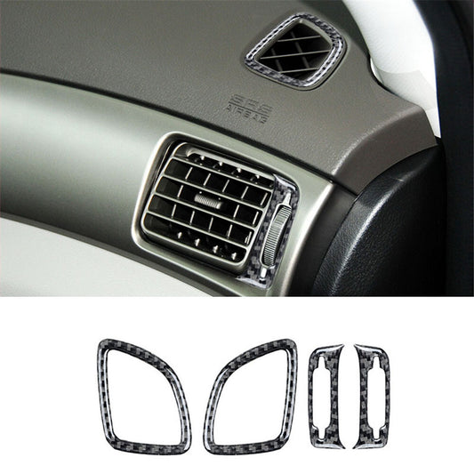 4X Carbon Fiber Interior Central Console Cover Trim For FX4 2004-2008 v