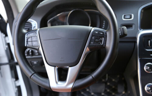 for Volvo S60 V60 2012-2018 ABS Carbon Steering Wheel Button Cover Trim 2pcs n