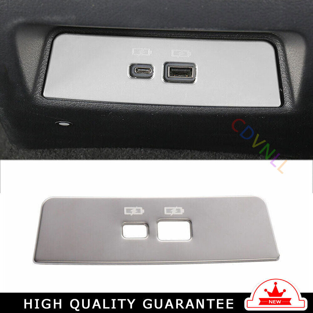Rear USB Socket Switch Cover Trim for Nissan Altima Teana 2019-2022 Silver Steel