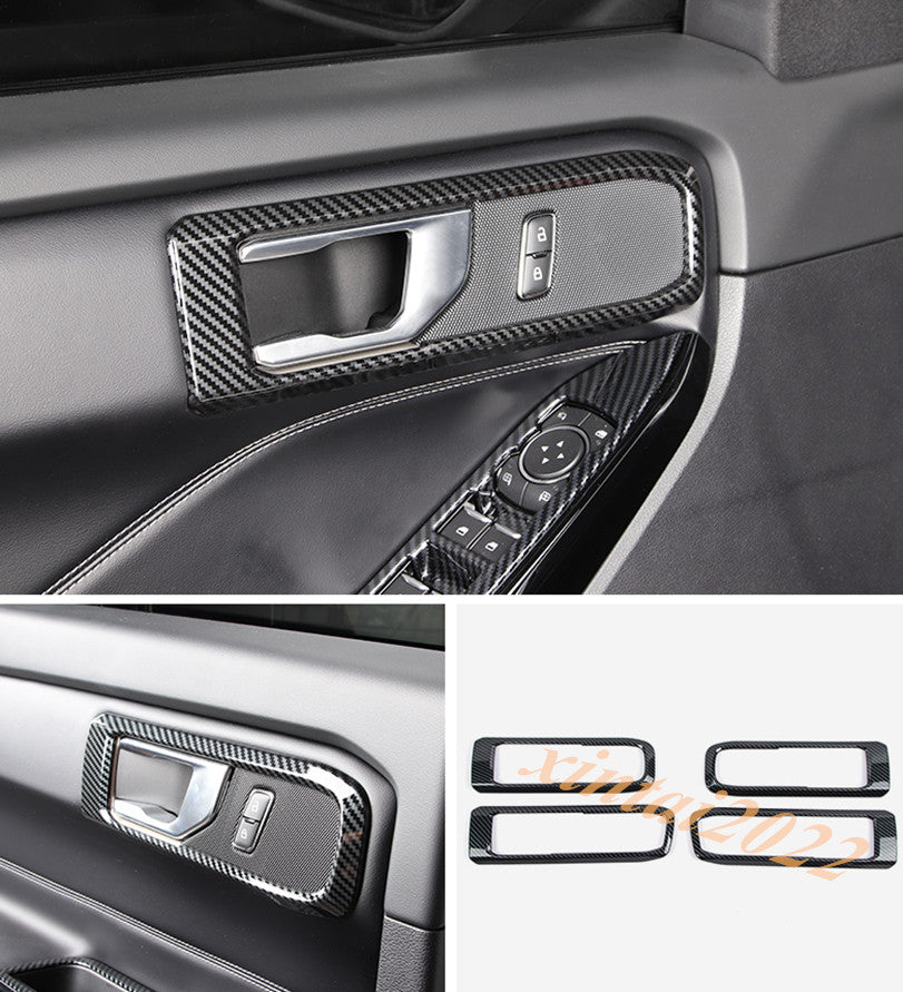 for ford  Explorer 2020 2021 ABS Carbon Fiber Inner Door Handle Frame Cover Trim