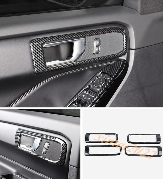 for ford  Explorer 2020 2021 ABS Carbon Fiber Inner Door Handle Frame Cover Trim