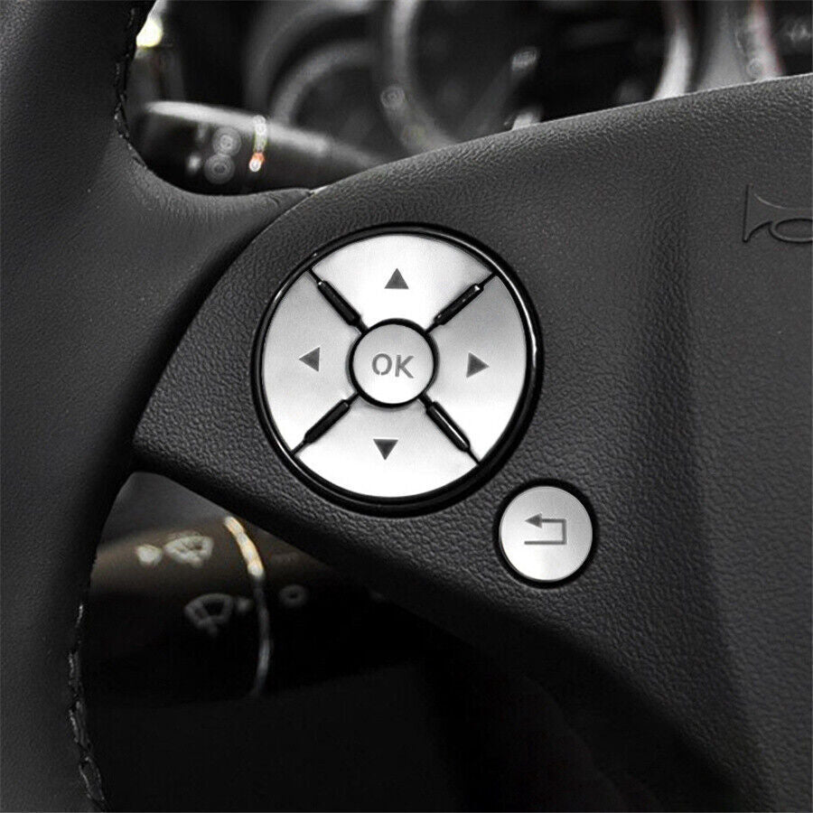 1x Car Steering Wheel Button Cover Sticker Trim for Benz C-Class E-Class S-Class