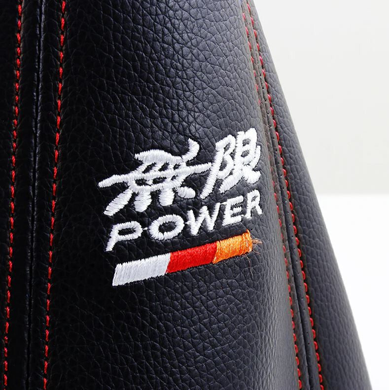 Car Gear Shift Knob Boot Racing Gearshift Protector Cover (Mugen, Black & Red, for Subaru )