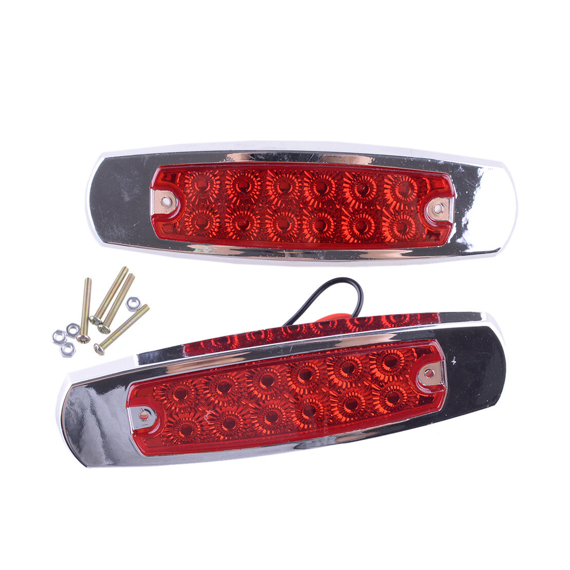 2PCS 12 LED Sealed Side Marker Clearance Light Fish Shape Truck Trailer 12V v