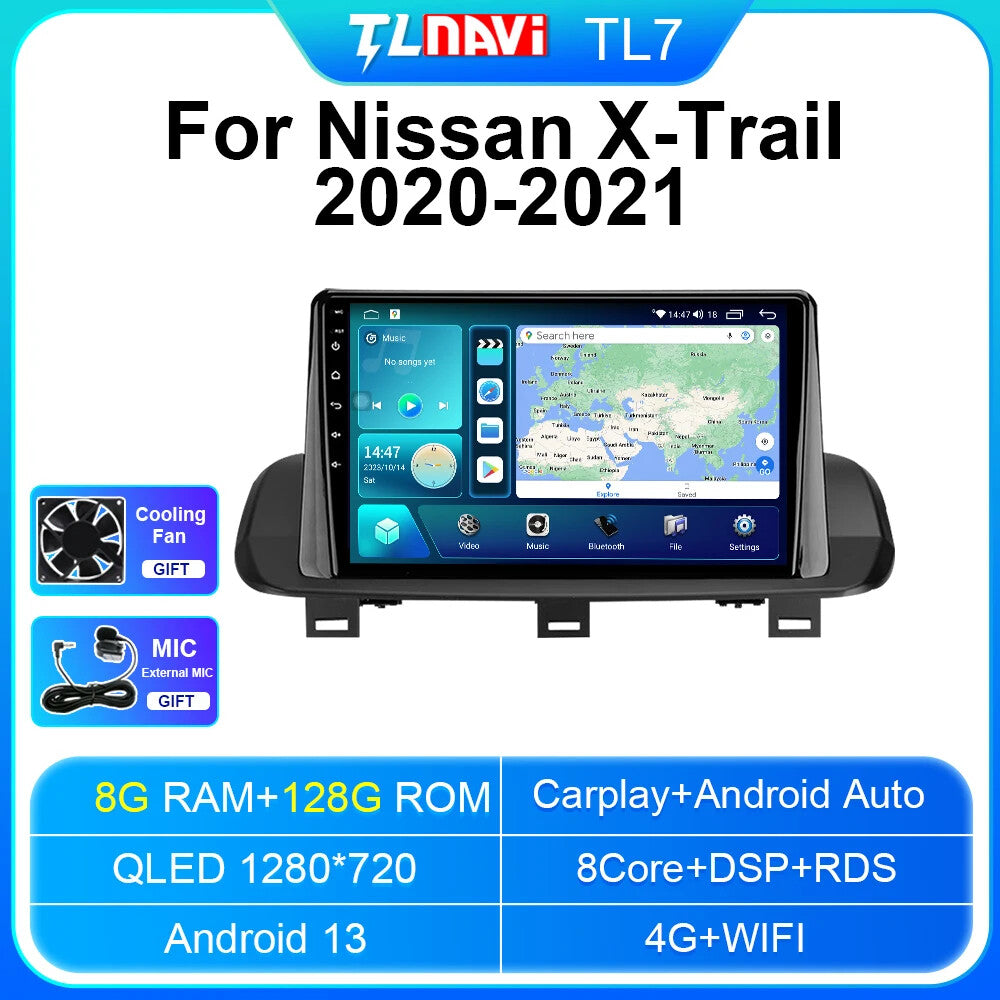 for Nissan for X-Trail 2021 Car Stereo Radio Multimedia Player Android Auto Navi GPS