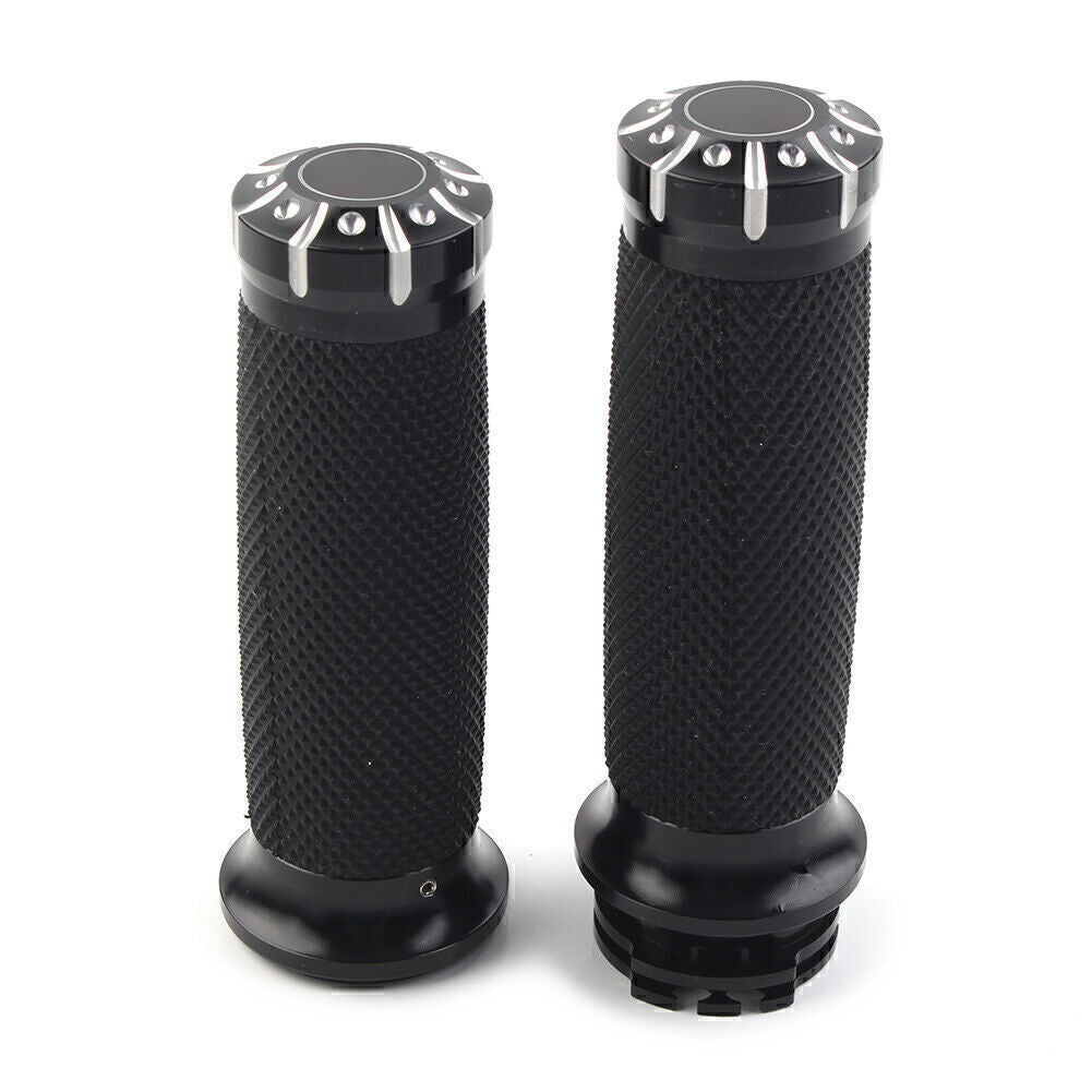 1 Handlebar Hand Grips for Harley Dyna Sportster XL883 1200 Softail 96-17 Black