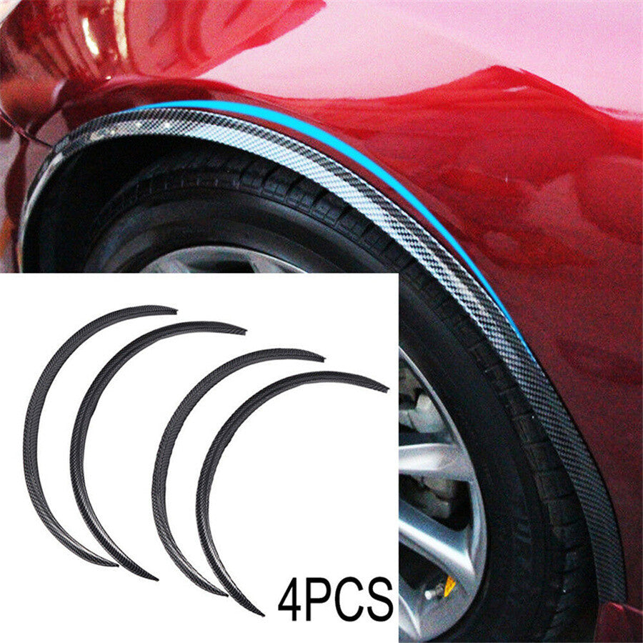 Carbon fiber colored car mudguards with flashing protection, wheel arches, and lip-shaped details (4 pieces) n