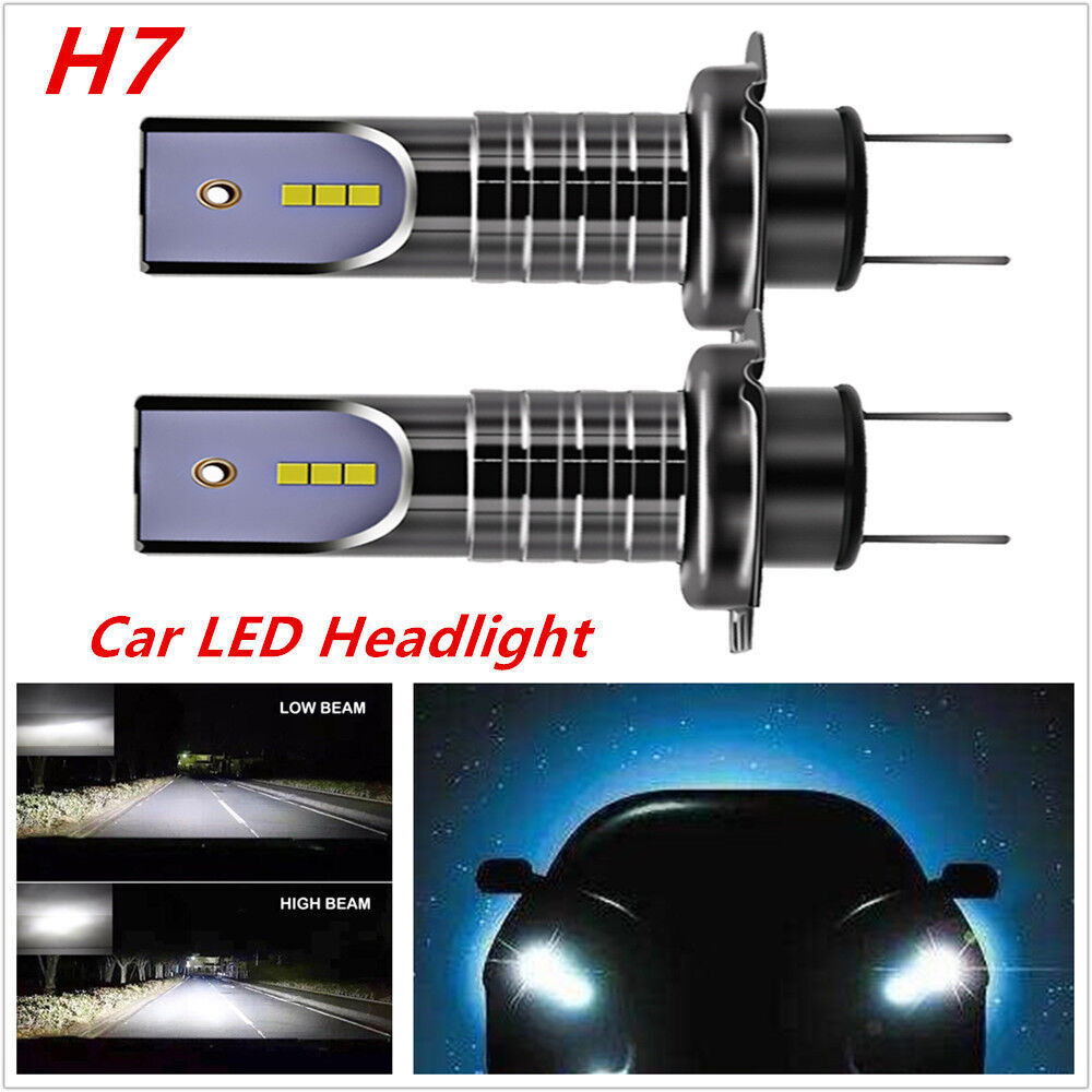 2-pack of 26000LM LED headlight bulbs for H7 SUVs, with error- 6000K DC 9V-32V. n