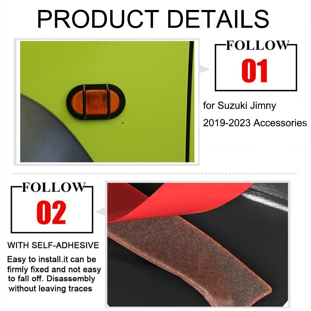 Side Fender Turn Signal Light Lamp Cover for Suzuki for Jimny 2019-2023 Iron Black