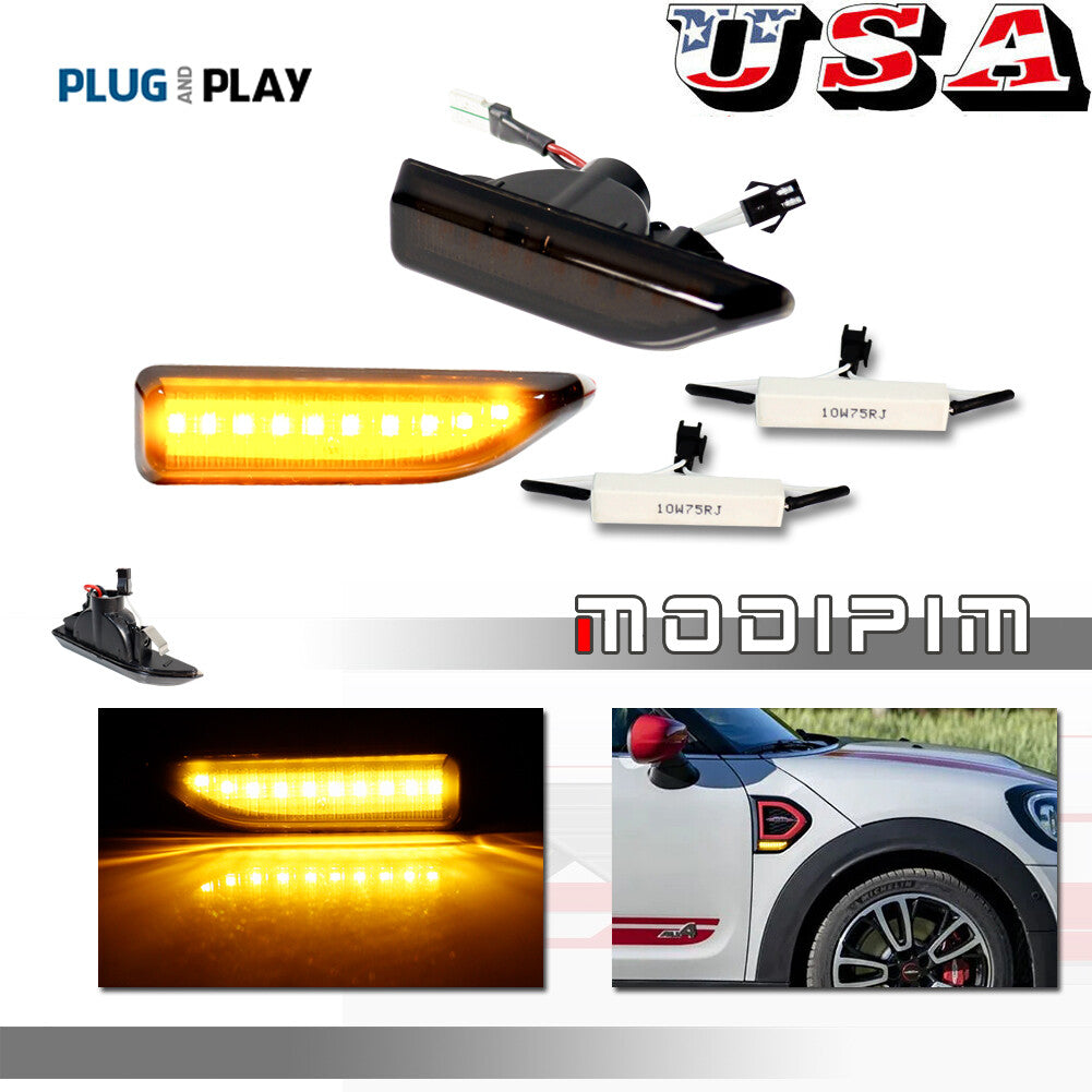 Amber LED Front Side Marker Indicator Lights for 2017+ for Mini Cooper Countryman - v