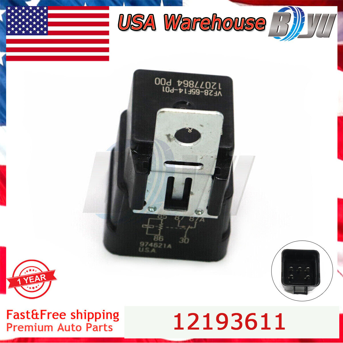 New 12193611 12077864 VF28-65F14-P01 12135000 Accessory Power Blower Motor Relay