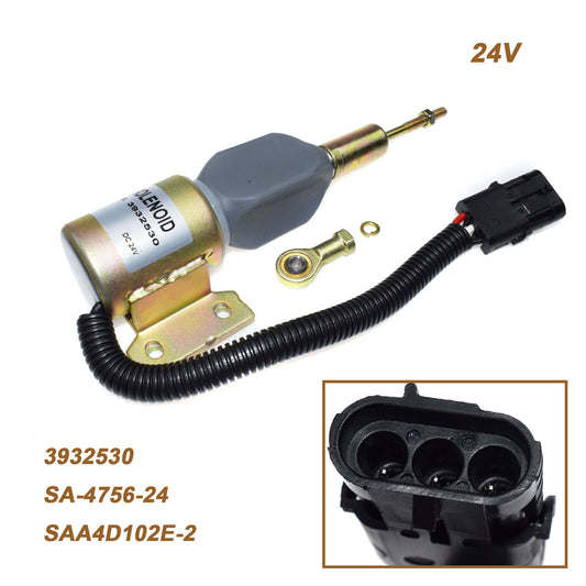 Brand new SA-4756-24V shut-off solenoid valve for 5.9L 6BT engine (model 3932530) n