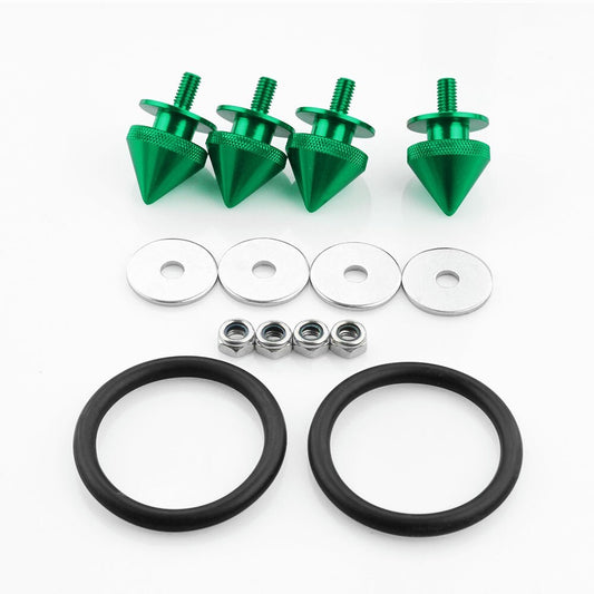 Green Front Bumper Hatch Lids Quick Release Fasteners Nuts 4Pcs Car Truck Spike
