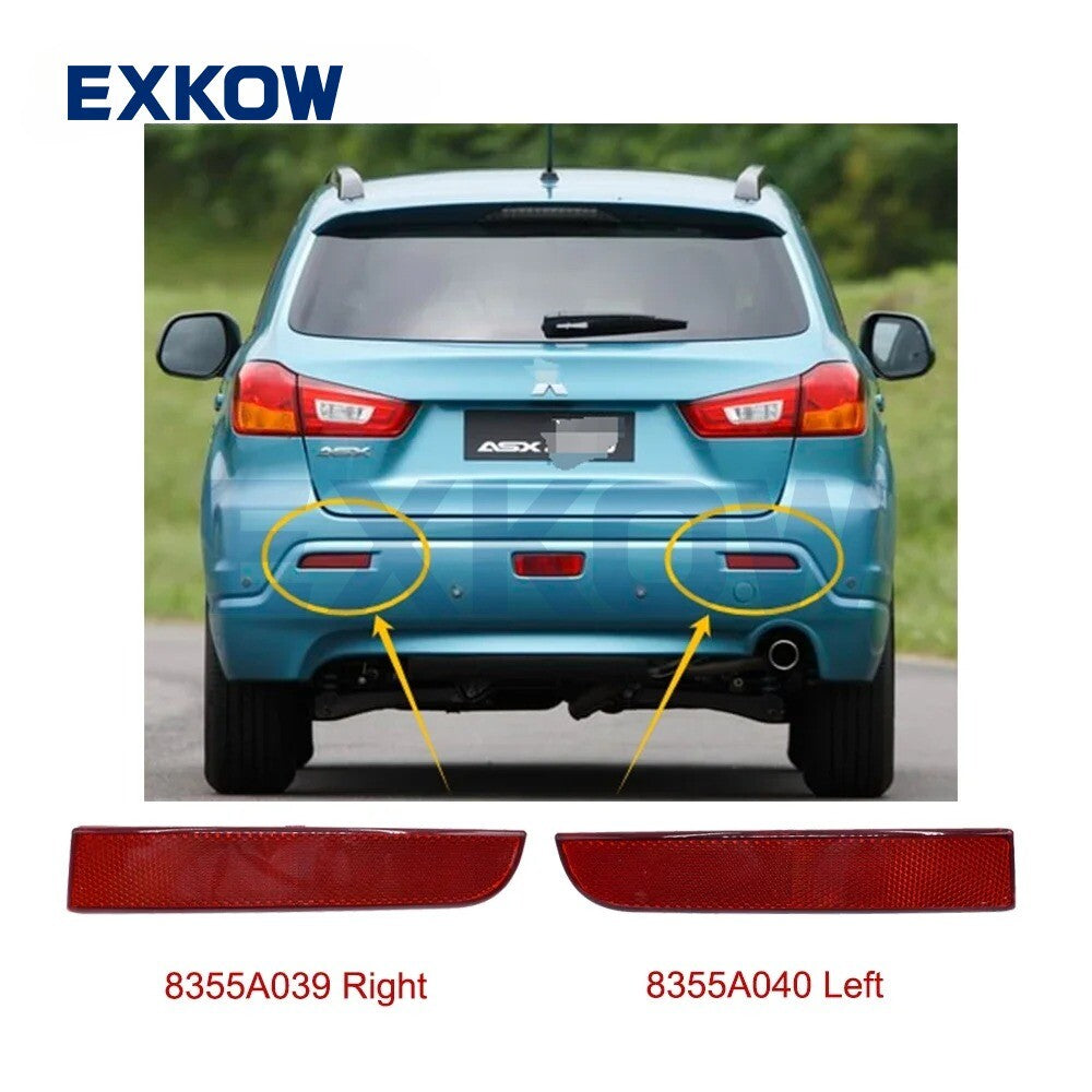 1 Pair Rear Bumper Reflector Kit for Mitsubishi Lancer 2009-2015 ASX 2010-2013 Q
