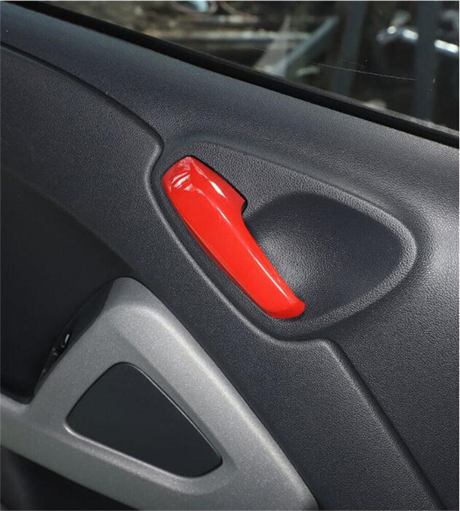 2 x Red ABS Interior Door Handle Panel Covers for Smart 2010-2014 n