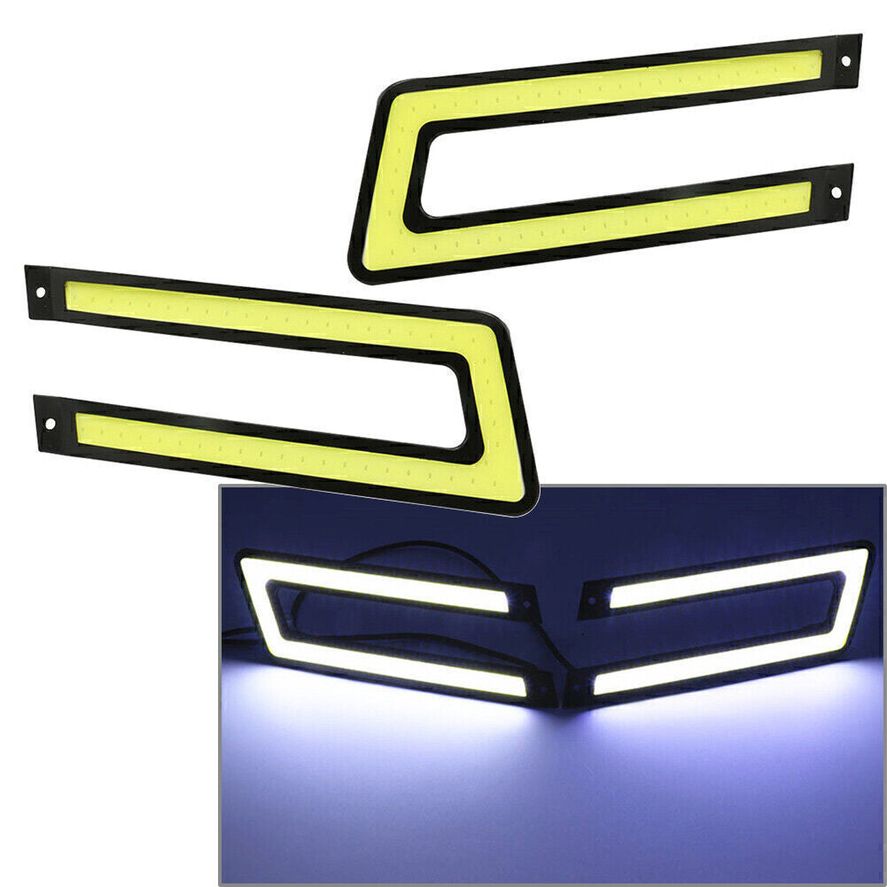 For Universal Car Driving Fog Lamp 12V White COB DRL LED Daytime Running Light