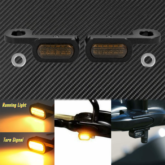 2X LED Turn Signal Indicator Running Light Fit For Touring 14-20 Softail 16-17 Q