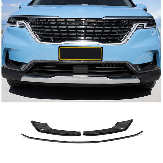 for Kia Carnival 22-24 Carbon Fiber Bumper lower Grille Fog Lamp Eyelids Trim 3X