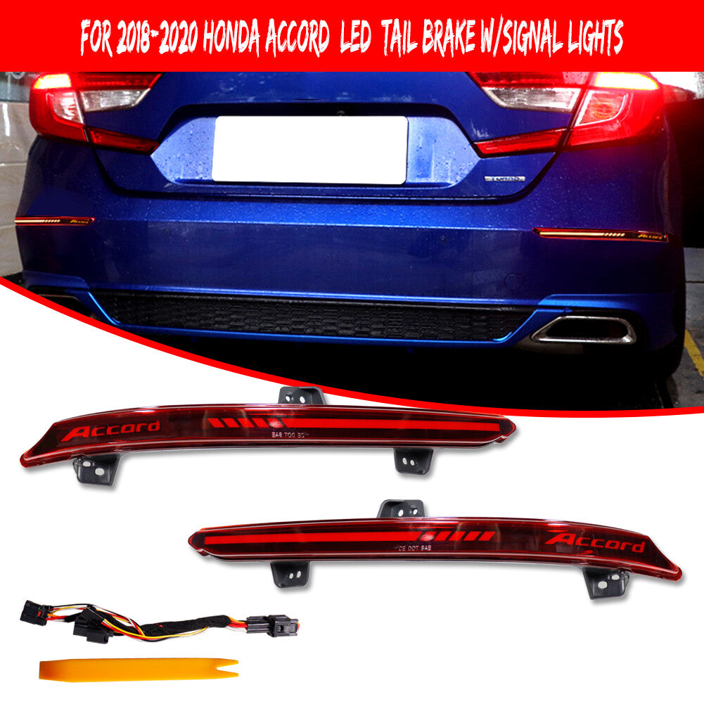 Red LED rear brake light with sequential signal light suitable for 2018-2021 for Honda Accord- v